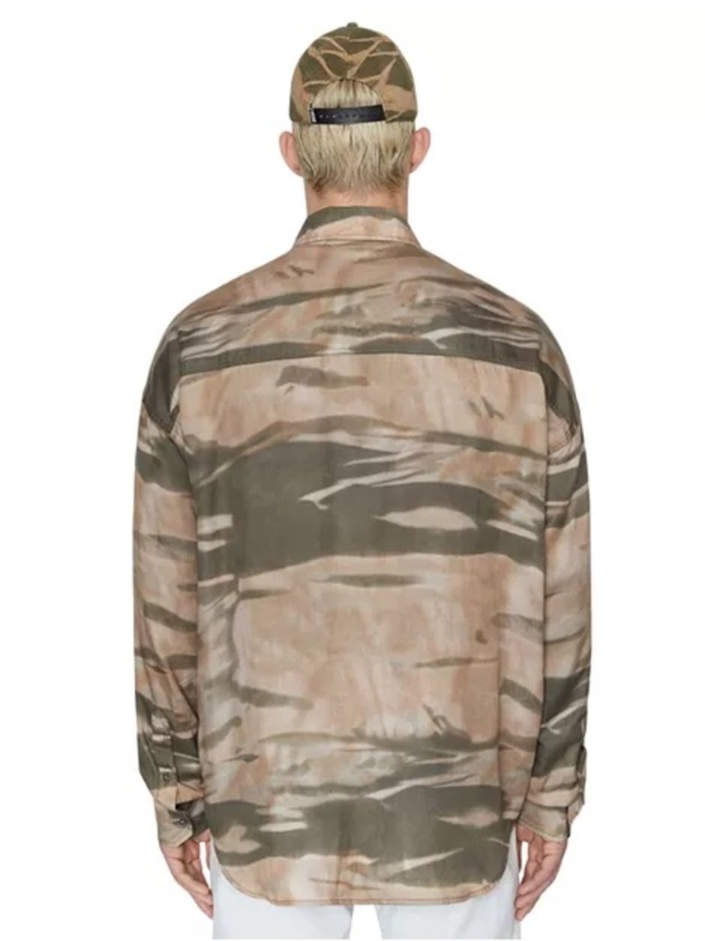 Diesel S-Fluid-CMF Oversized Lyocell Shirt XL Abstract Camo Print NWT - Picture 4 of 13